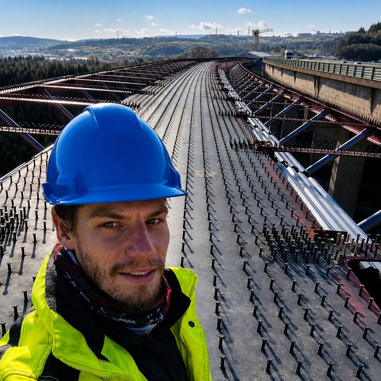 Svářečský dozor na dálničním mostě Talbrücke Rinsdorf, A45 Německo – Michal Pernica